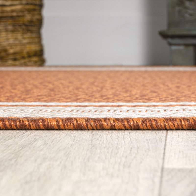 Tapis orange / crème James, Rectangle 5 pi 3 po x 7 pi 7 po