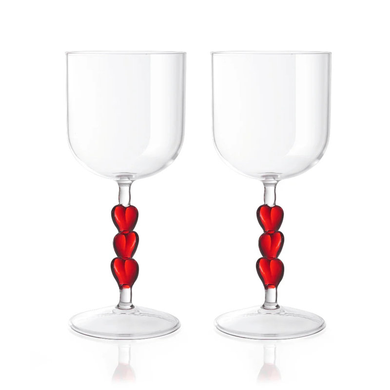 Ensemble de 2 verres à vin Red Heart