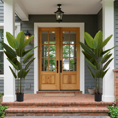 Indoor/Outdoor/Décor Artificial Tree UV Resistant Faux Palm Tree Plant in Pot in Basket in Planter
