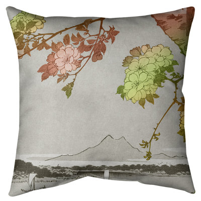 Coussin Utagawa Hiroshige Blossoms Over the River
