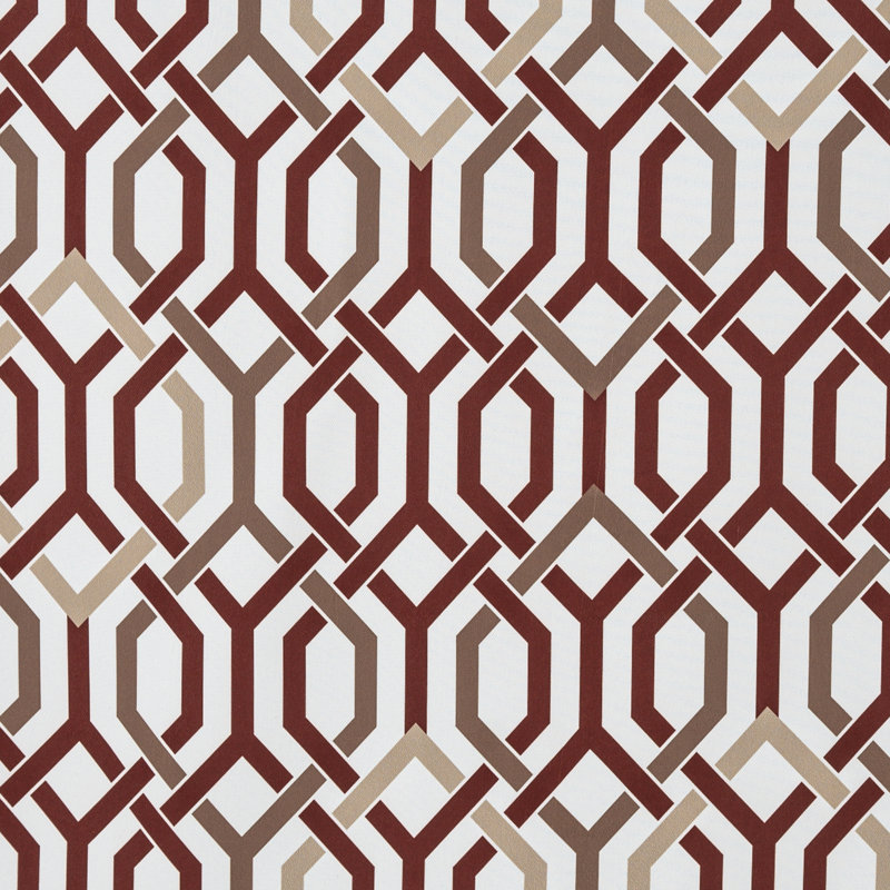 Nitsa Geometric Room Darkening Window Curtain, 54" W x 84" L, Burgundy