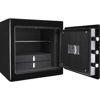 1.01 Cubic Ft Black Secure Storage - Ideal For Jewelry And Cash Box With Shelf Organized