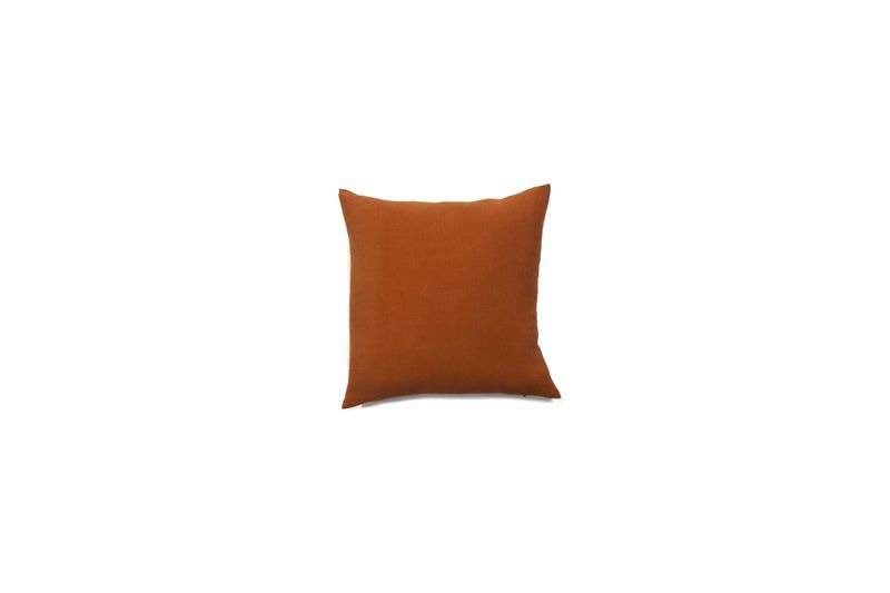 Simple Linen Pillow Cover & Insert, Terracotta, Square 22"