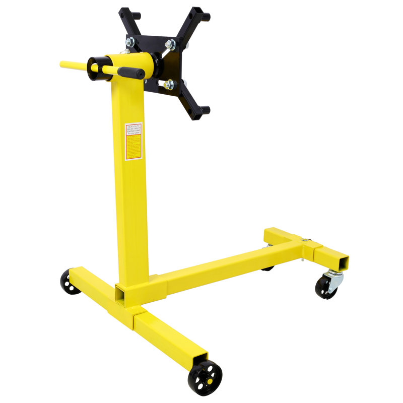 Support de moteur rotatif, support de moteur en acier robuste avec rotation à 360 degrés pour la réparation automobile, jaune