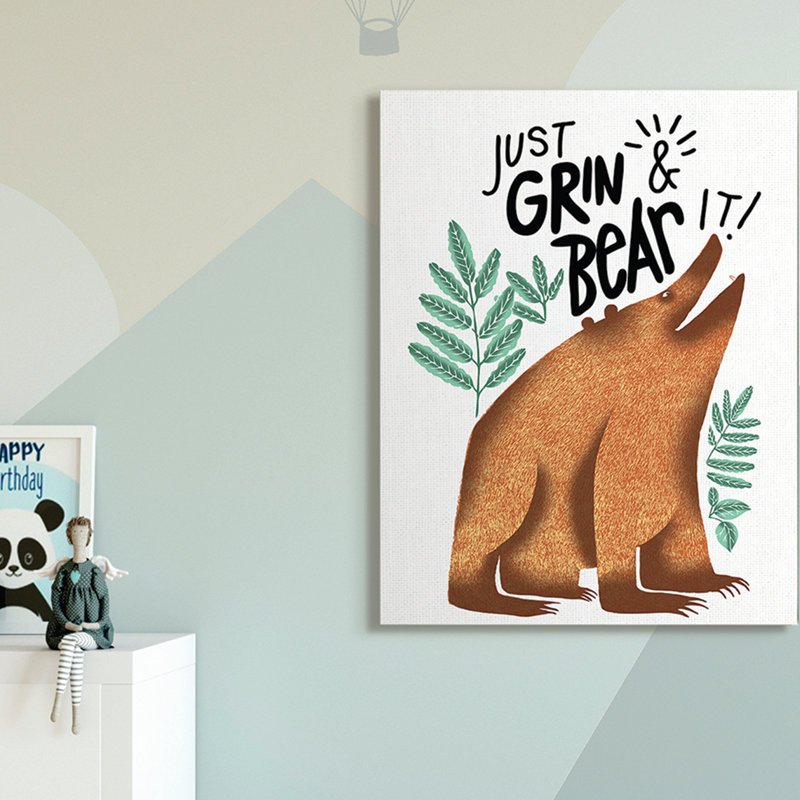 «Rico Grin and Bear It», art animalier, Toile tendue, H 48 po x l 36 po