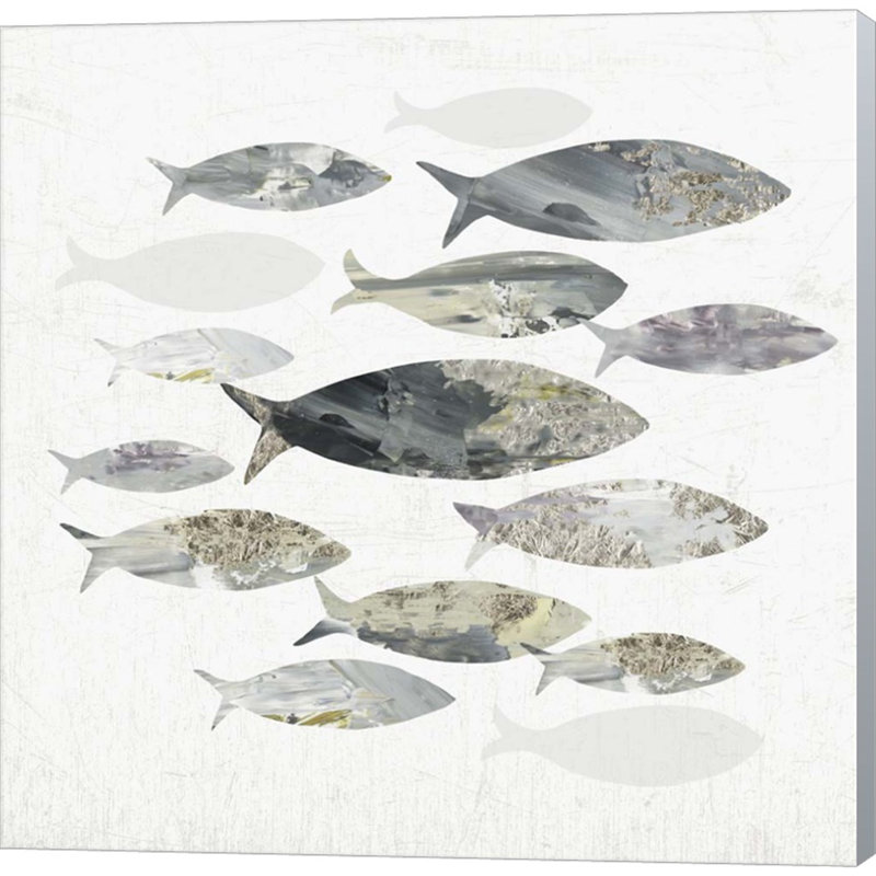 «Gone Fishing I» par Aimee Wilson, art mural sur toile, H 12 po x l 12 po x P 1,5 po