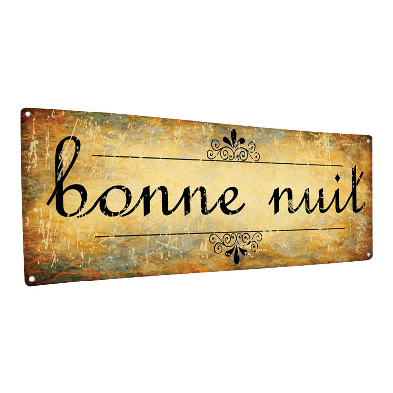 «Bonne Nuit Metal Sign» sur, H 5,75 po x l 15,5 po