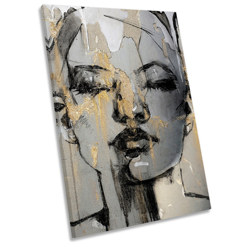 Woman Face Modern - Wrapped Canvas Painting, 121.9cm H x 81.3cm W x 4cm D