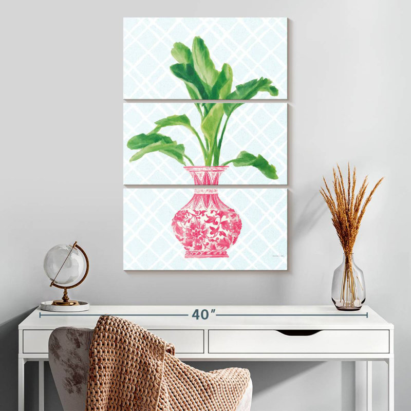 Harnek Palm Chinoiserie I - rose, H 32 po x l 20 po