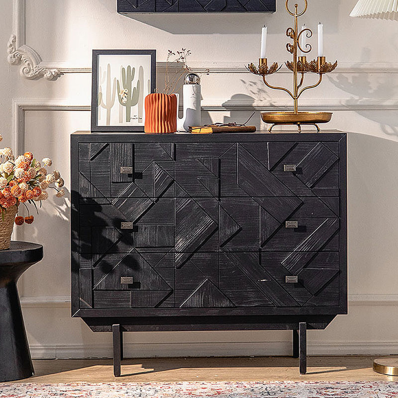 Buffet noir rétro avec rangement