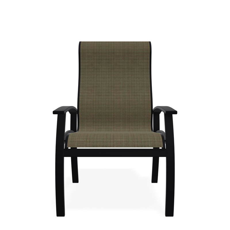 Belle Isle Outdoor Dining Armchair, Elevation Stone, Black