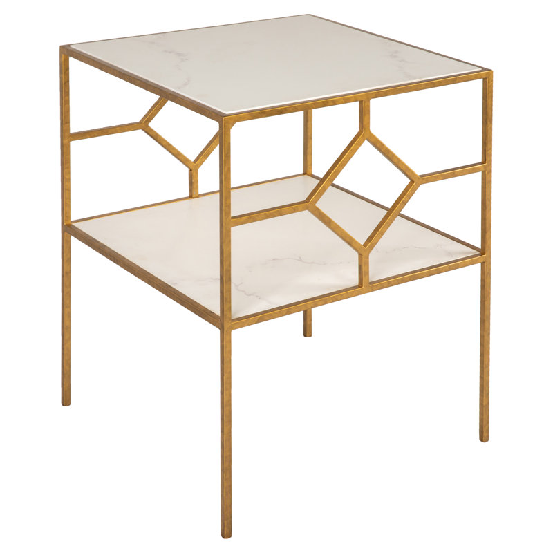 Birmingham End Table with Storage, Royal Gold
