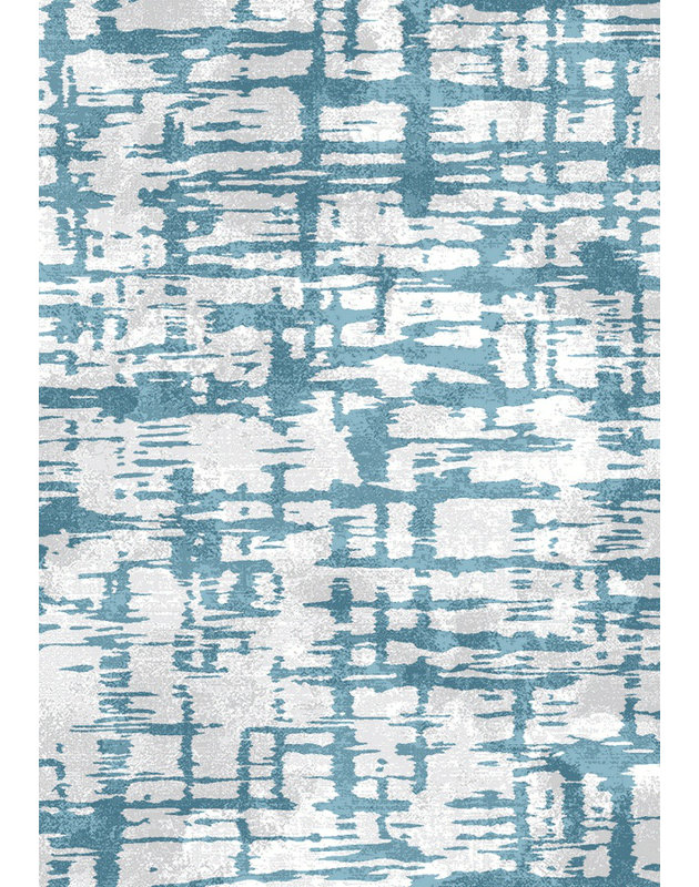 Turquoise Nikolai/Tapis décoratif gris, Rectangle 6 pi 7 po x 9 pi 6 po