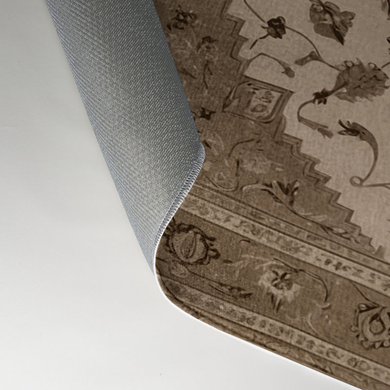 Tapis gris d'intérieur et d'extérieur Tabriz, Rond 5 pi