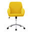 Chaise de bureau Ty avec coussin de soutien, base or brillant, velours d'apparence jaune vif dans un jaune éclatant, offrant une base confortable