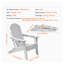 Ensemble de 2 chaises pliantes blanches Adirondack en plastique PEHD toutes saisons pour jardin et foyer