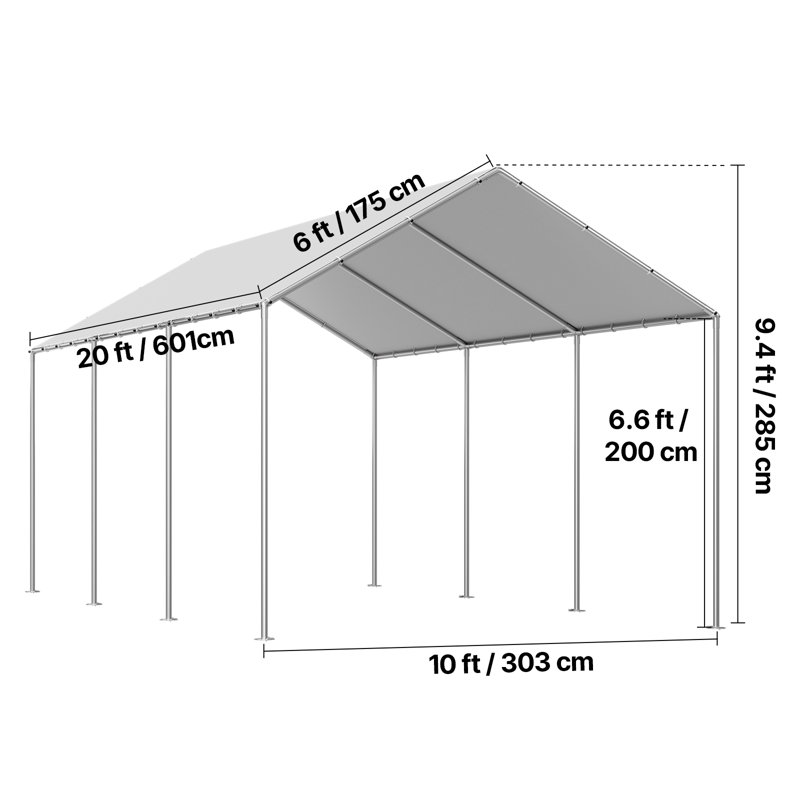 Tent, Grey, 285cm H x 303cm W x 601cm D