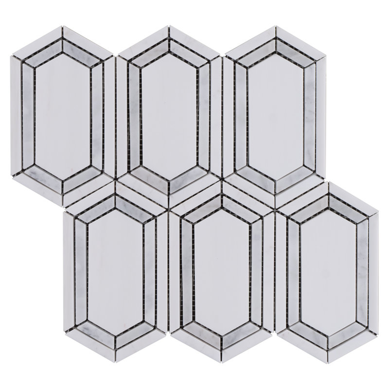 Natural Carrara 4" x 7" Marble Mosaic Wall Tile