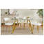 Ensemble de 2 chaises de salle à manger de cuisine modernes - Velours recouvert de dossier incurvé et pieds en métal, blanc et or