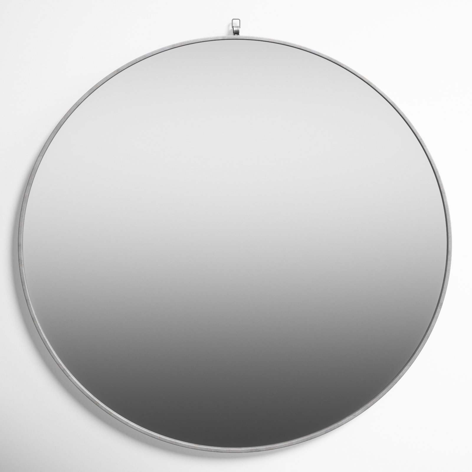 Cassie Metal/Manufactured Wood Round Wall Mirror, Silver, 39" x 39"