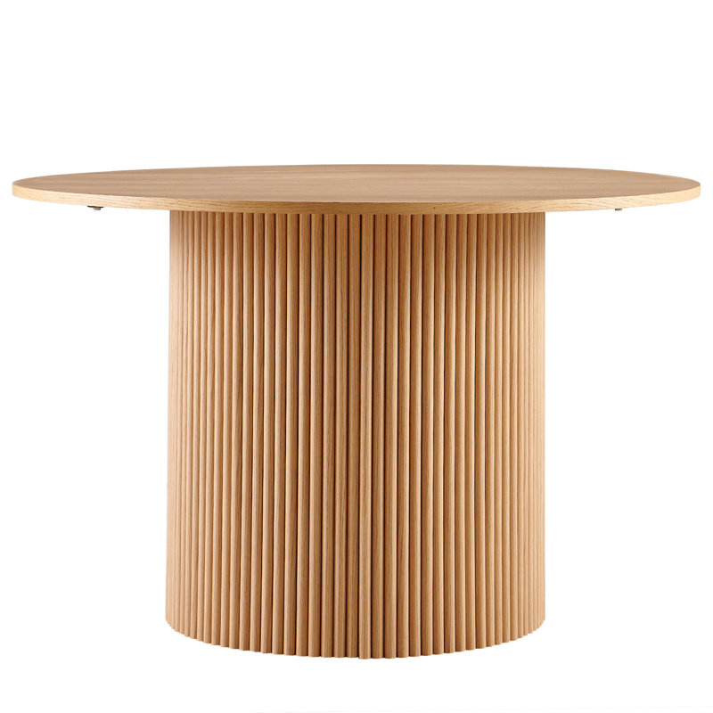 Table de salle à manger ronde Nikta, Chêne