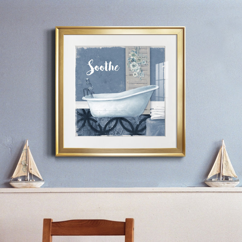 Soothe - peinture encadrée, Encadrement doré, H 17,5 po x l 17,5 po x P 1,5 po