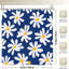 Navy & White Daisy Shower Curtains, 71 X 71-1127793268