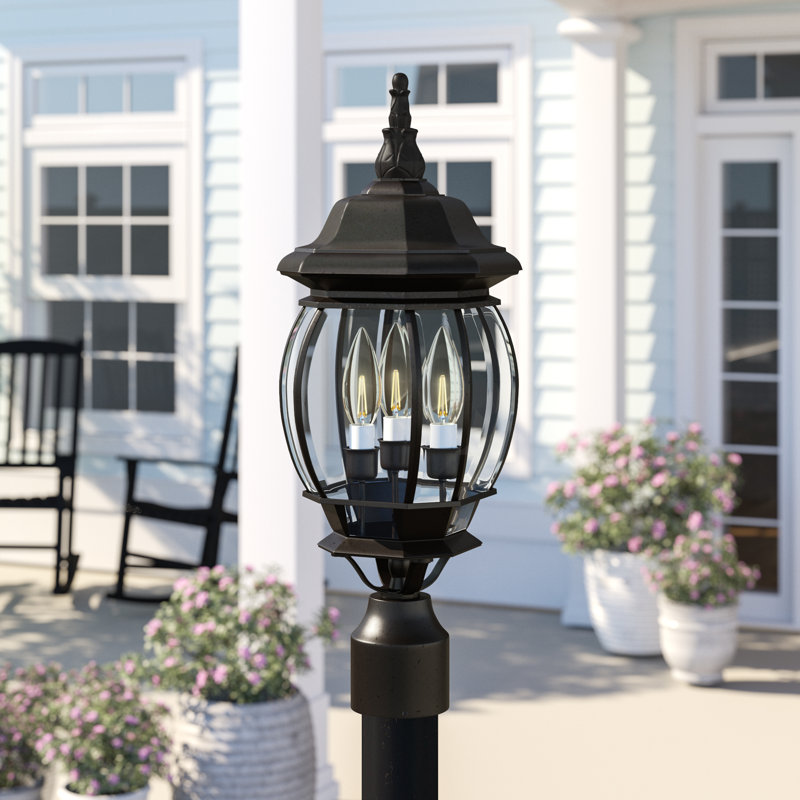 Beveled Lantern Head, Textured Black