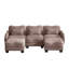 Canapé en chenille en forme de U avec design ergonomique incurvé et repose-pieds mobile-816226552