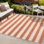 Hedva Two-Tone Wide Stripe Orange/Beige Indoor/Outdoor Rug-1348410506