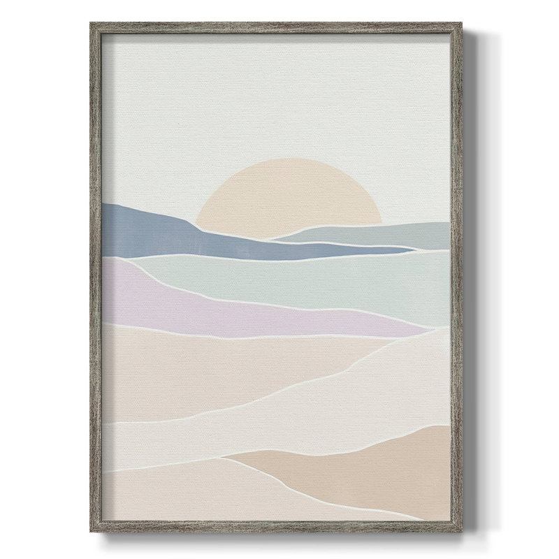 Vague, tableau II, reproduction encadrée - bois massif, H 15 po x l 12 po