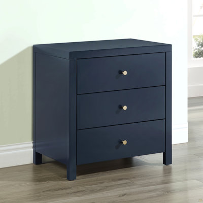 Nevarre 3-Drawer Nightstand - Midnight Blue