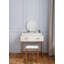 Ensemble de coiffeuse avec miroir et tabouret - coiffeuse de maquillage avec tiroirs de rangement et organisateur, blanc et doré, conception peu encombrante pour les petites chambres