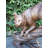 Bobcat Going Down a Tree Log Bronze Statue -  Size: 43"L x 25"W x 41"H. 