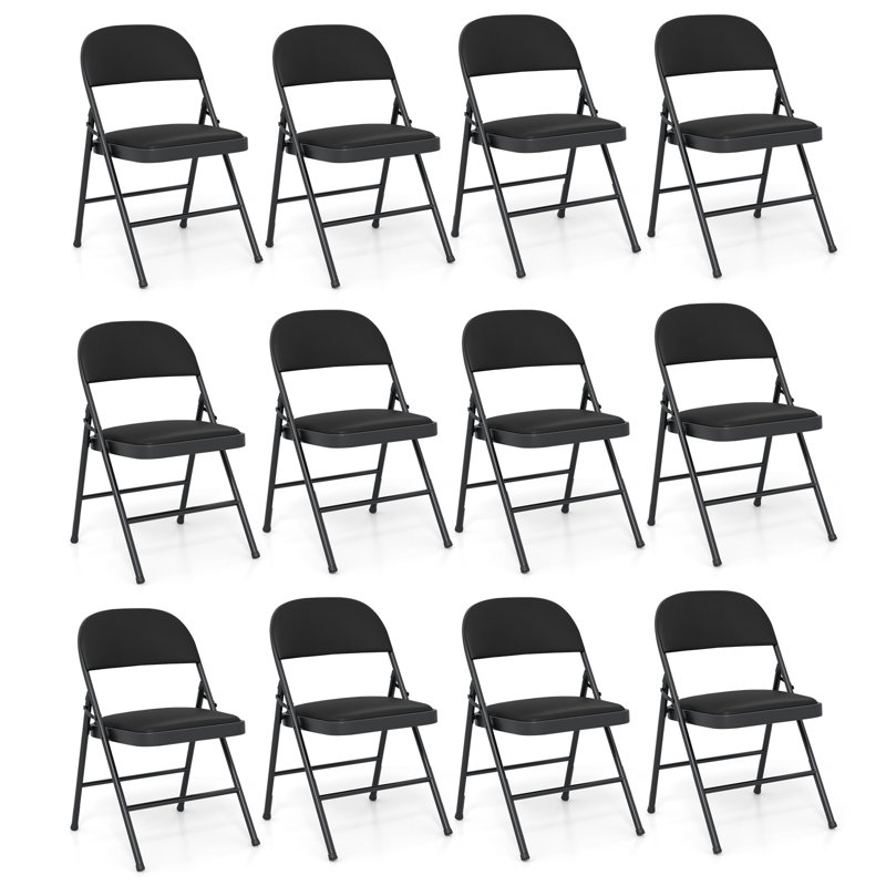 Chaises pliantes 12 pièces Gymax
