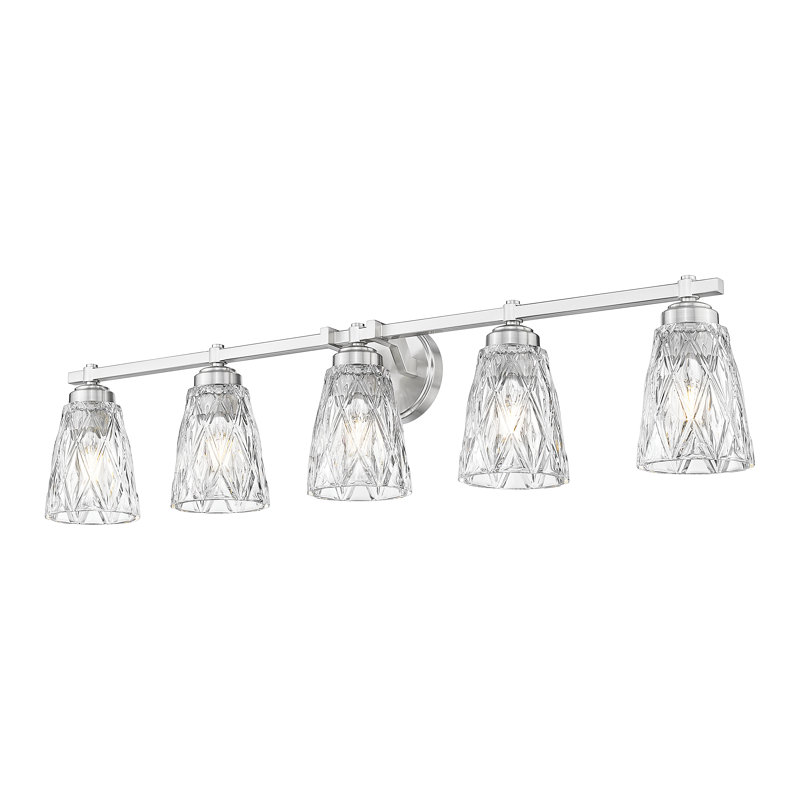 Meuble-lavabo 5 lumières Andree, Nickel brossé, H 9 po x l 40 po x P 6,25 po, 5 lumières