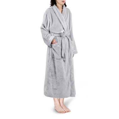 Peignoir mi-mollet en molleton avec poches
