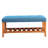 Blue Fabric & Oak Finish Storage Bench - 7" Package Width, 18" Seat Height Practical For Home Rectangular With 40" X 16" And Patio-1345466305