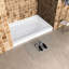 Base de panneau de douche à simple seuil de 48 po x P 32 po à surface solide avec couvercle de bonde inclus, blanc, bonde droite-113933119
