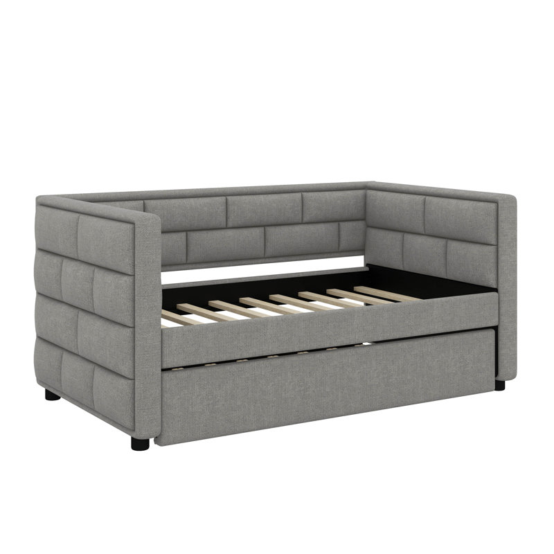 Lit de jour simple avec couchette et lit rembourré avec dossier rembourré