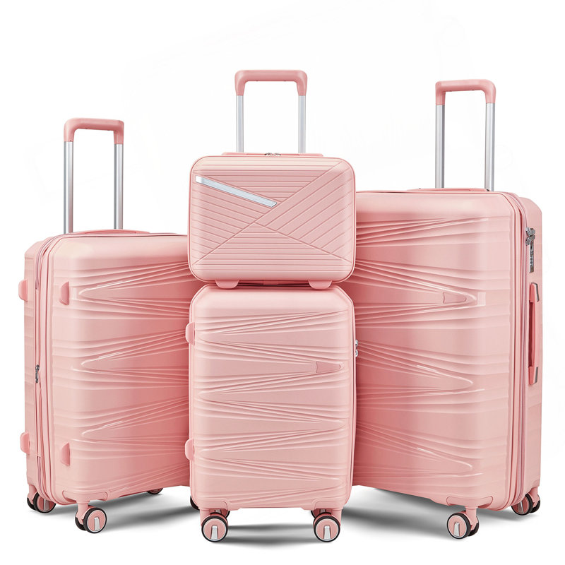 Ensemble 4 pièces de bagage (14/20/24/28), valise rigide rigide à verrou TSA