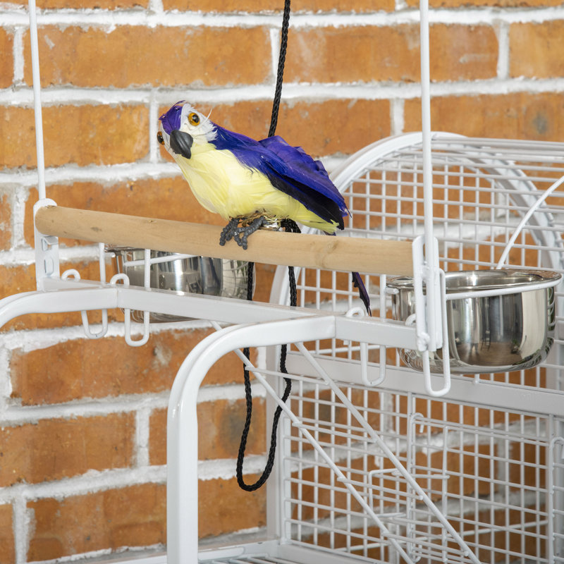 Thelma 64.25" Iron Play Top Floor Bird Cage with Wheels