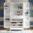 68.9"H 2-Drawer Wine Bar Cabinet with Wine Racks & Glass Holder