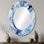 «Abstract Classic Blue Waves V» - Grand miroir mural fractal, miroir décoratif bleu, impression d'art en métal-121544001-121544004
