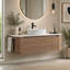 Meuble-lavabo mural de 122 cm (48 po) avec comptoir en pierre frittée, lavabo ovale blanche en céramique et porte-serviettes.-1433122024