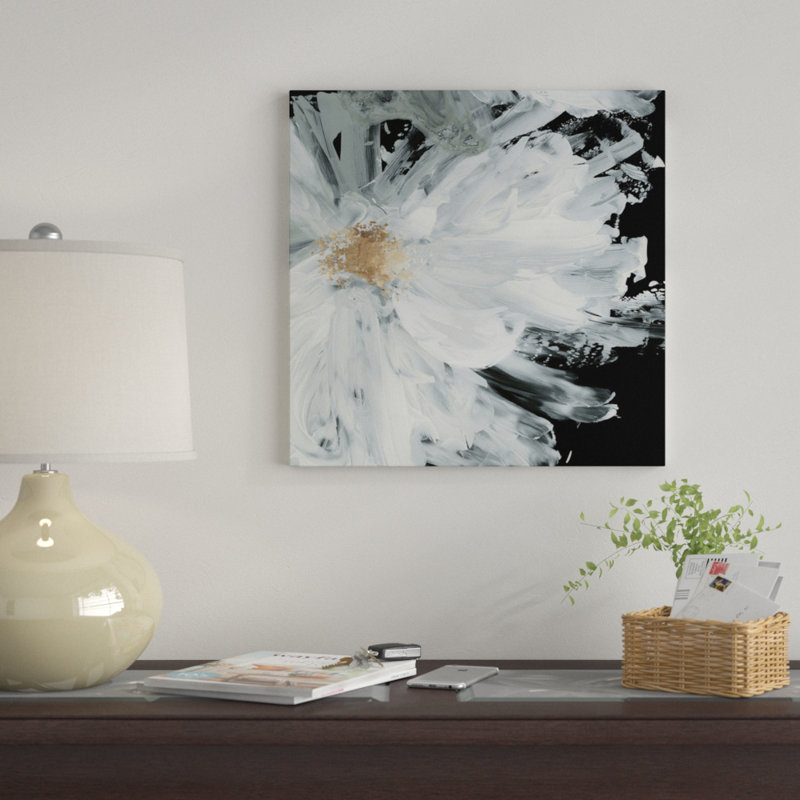 «Peony», reproduction sur toile, H 26 po x l 26 po x P 1,5 po, Pas de tapis, Toile tendue
