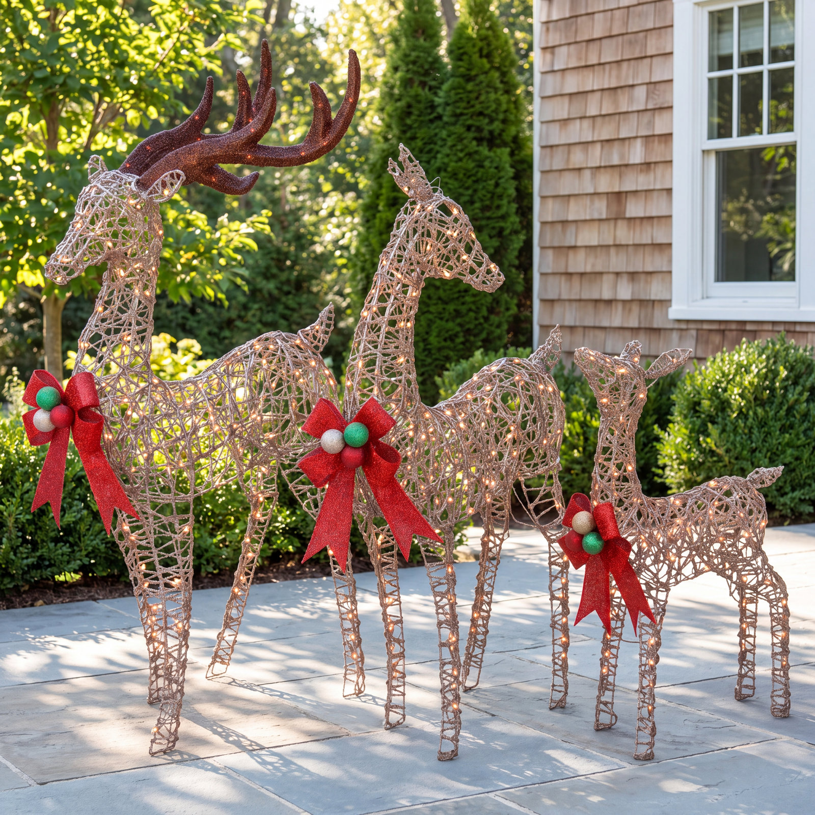 The Holiday Aisle® 3-Piece Lighted Deer Set