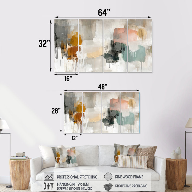 Berriman - décoration murale minimaliste - art mural moderne, 4, H 28 po x l 48 po