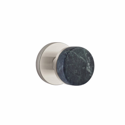 Ensemble de boutons de passage Emtek Select, rosette à disque, tige conique, bouton en marbre vert