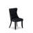 3 Piece Dining Set Includes a Round Kitchen Table with Dropleaf and 2 Polyester Fabric Upholstered Parson Chairs, 42x42 Inch, Black-126401038-126401041-126400262